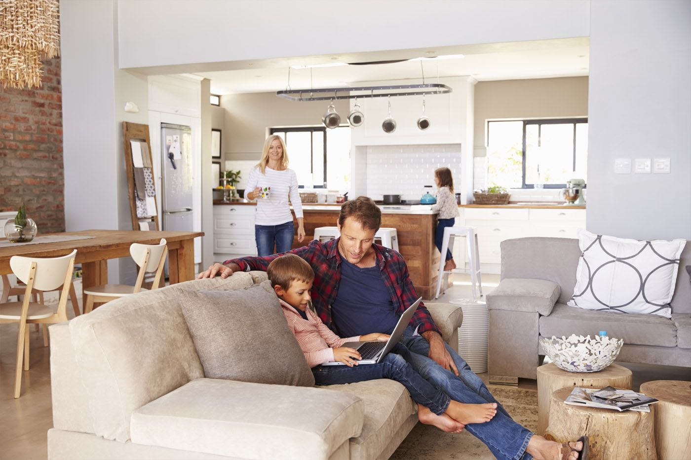 A Family Enjoying Each Others Company In A Living Room