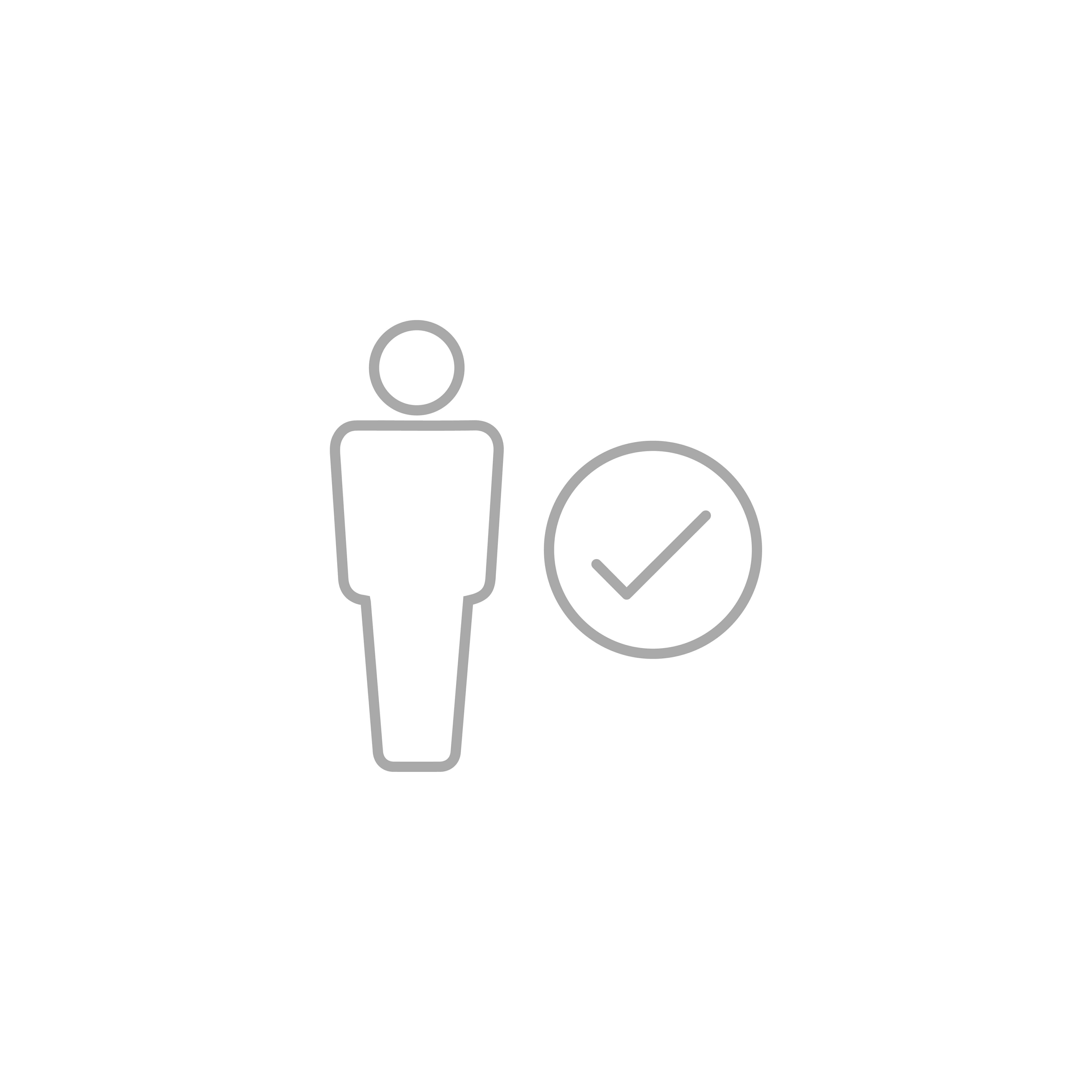 Secure user approval icon with checkmark on black background