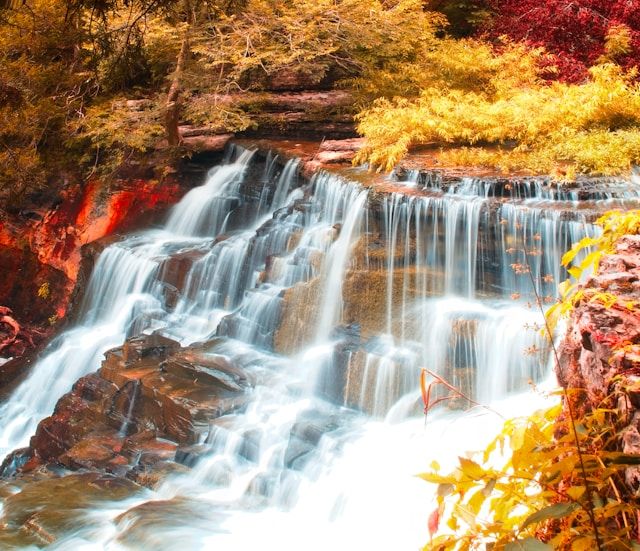 Waterfall at Old Stone Fort State Archaeological Park in Manchester TN
