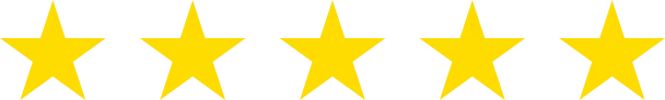 Five-star rating icon in yellow color representing positive reviews or high quality