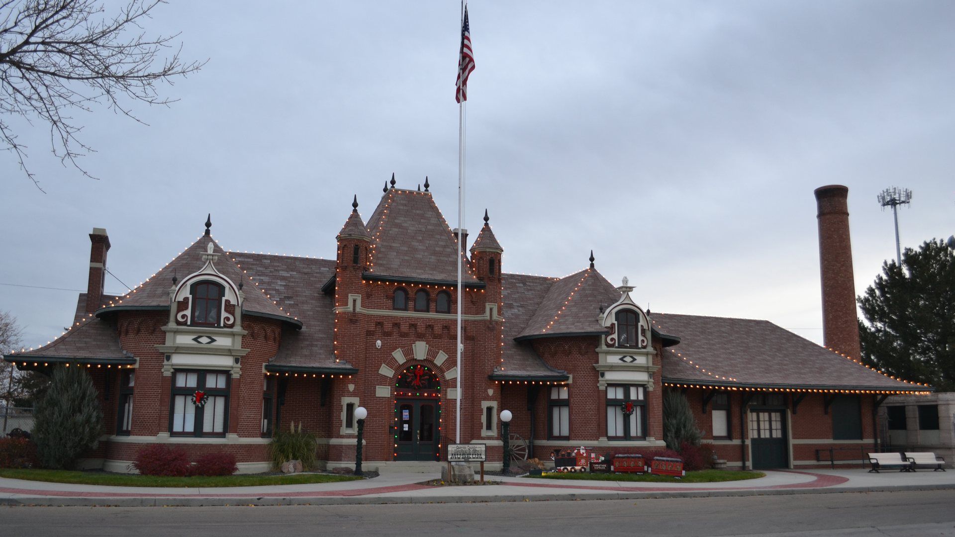 Historic train depot museum in Nampa, Idaho.