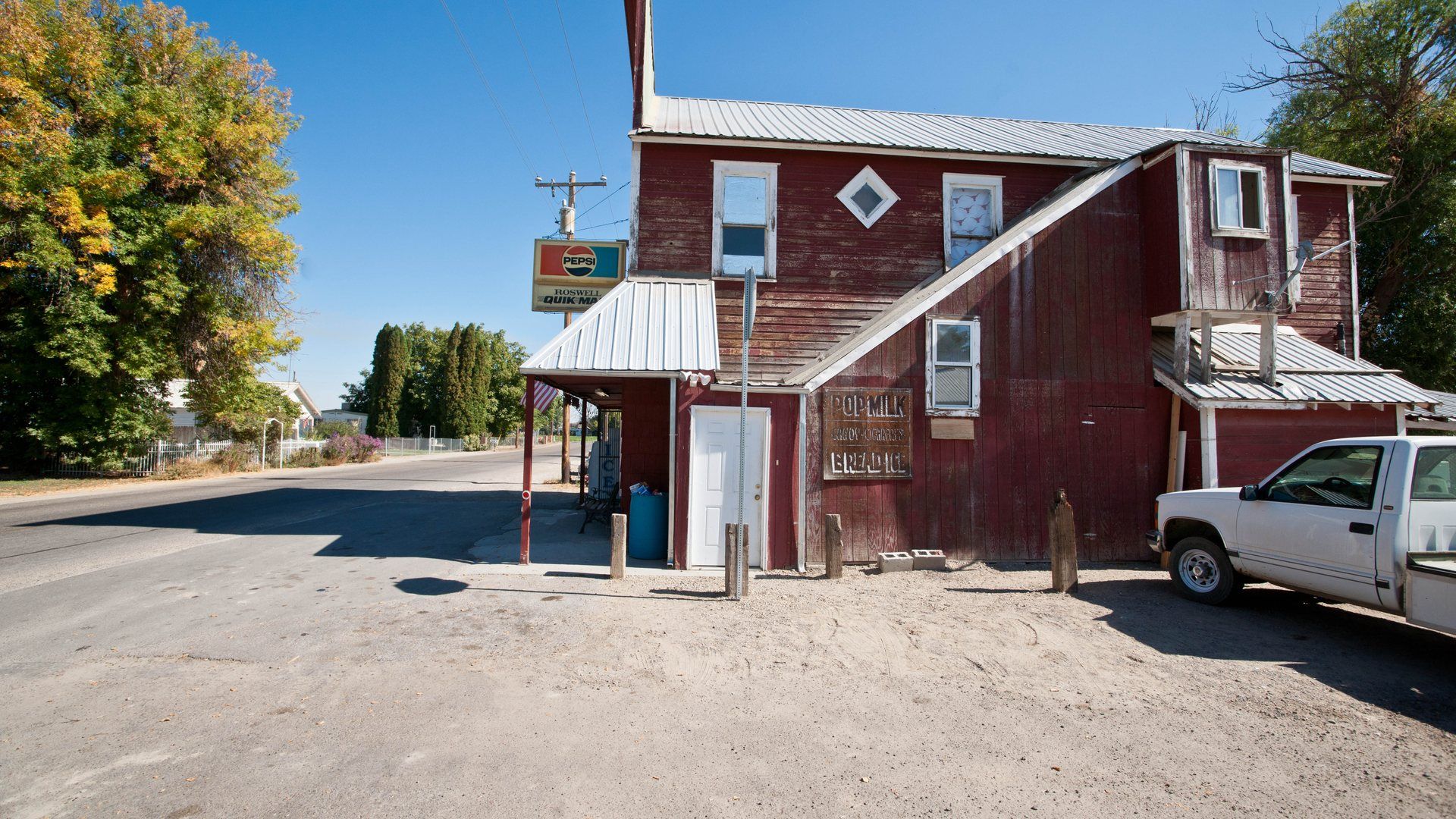 Downtown streetscape in Parma, Idaho.