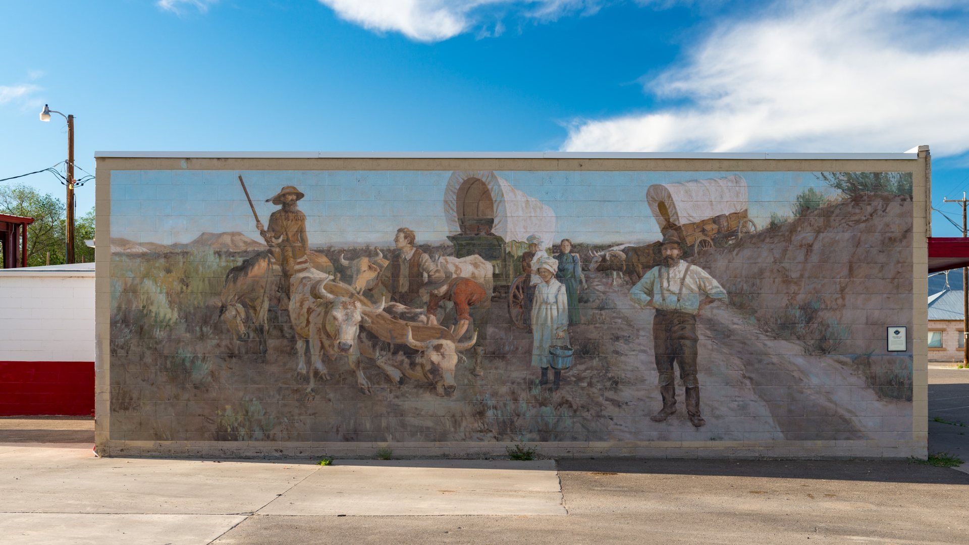 Oregon Trail mural in downtown Vale, Oregon.
