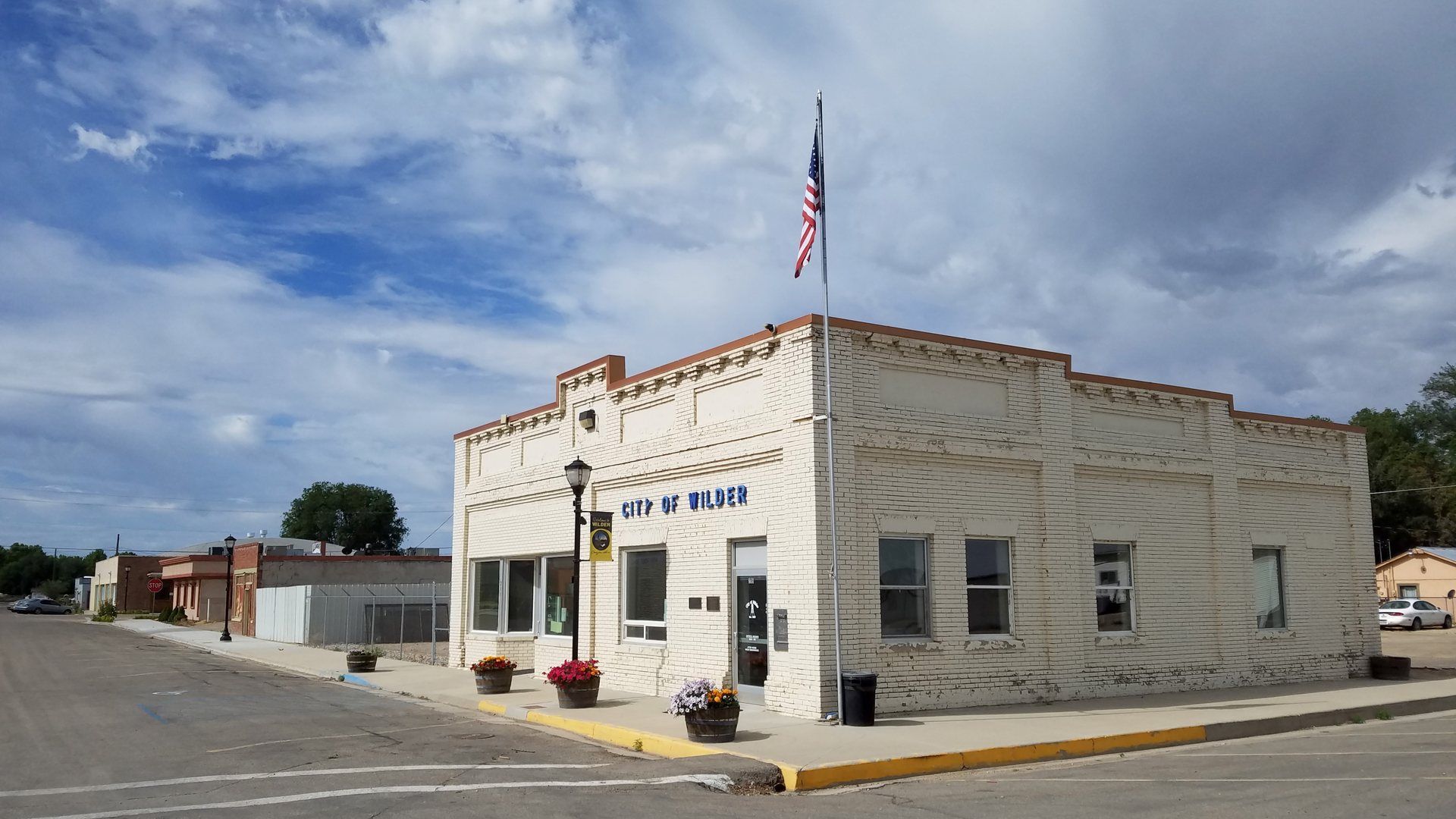 Historic bank building in downtown Wilder, Idaho.