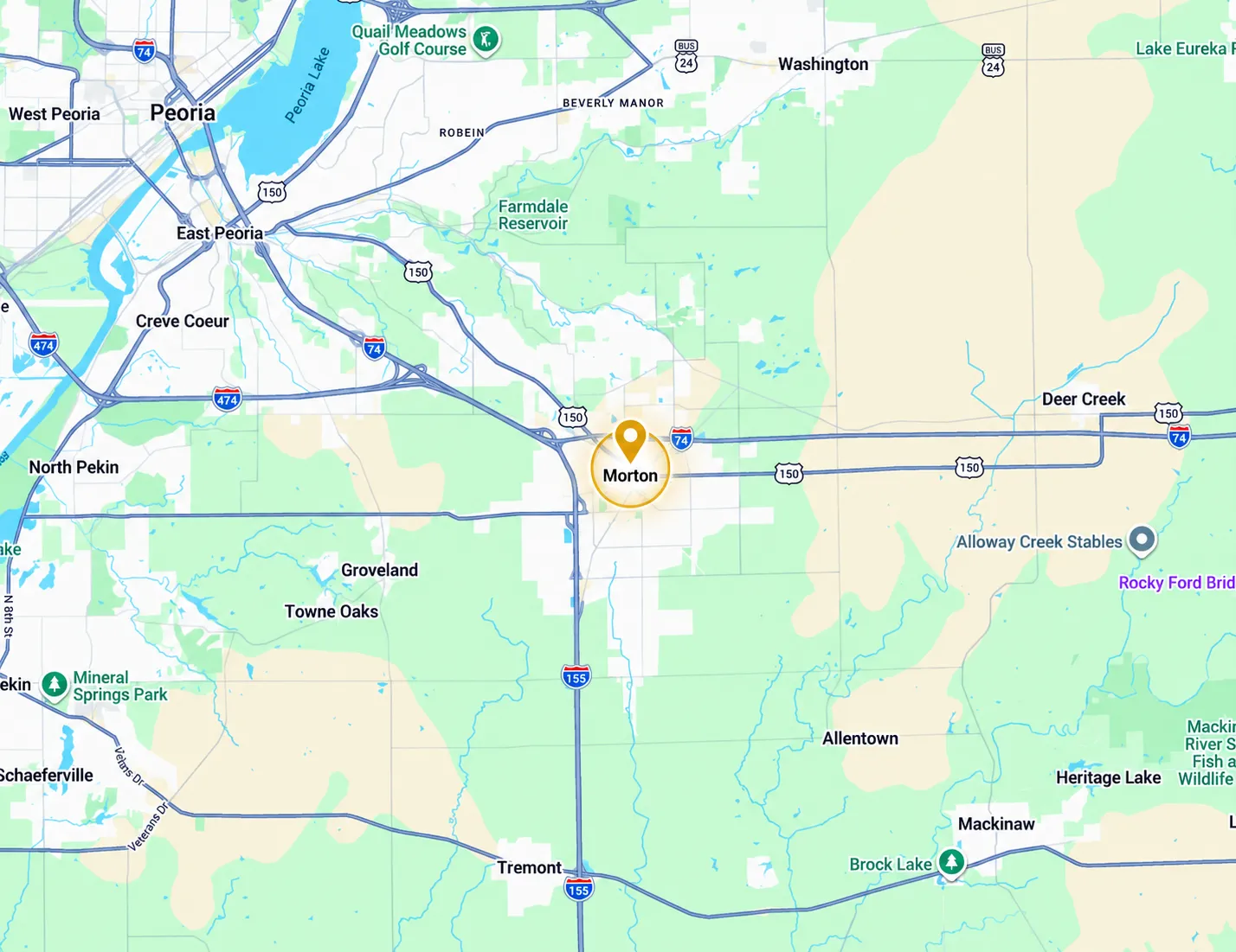Morton, Illinois location map near Peoria