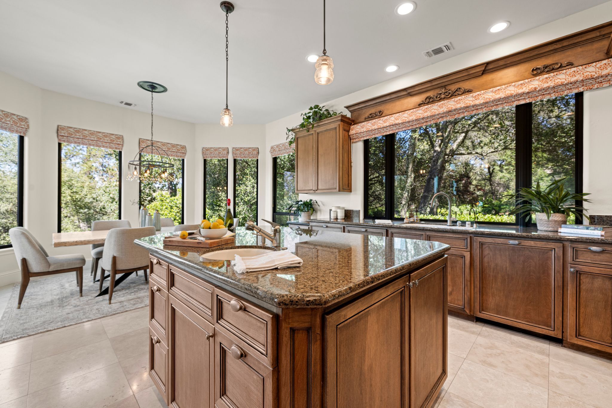 Great room with custom built-ins and stone fireplace — 5161 Greyson Creek Drive, El Dorado Hills