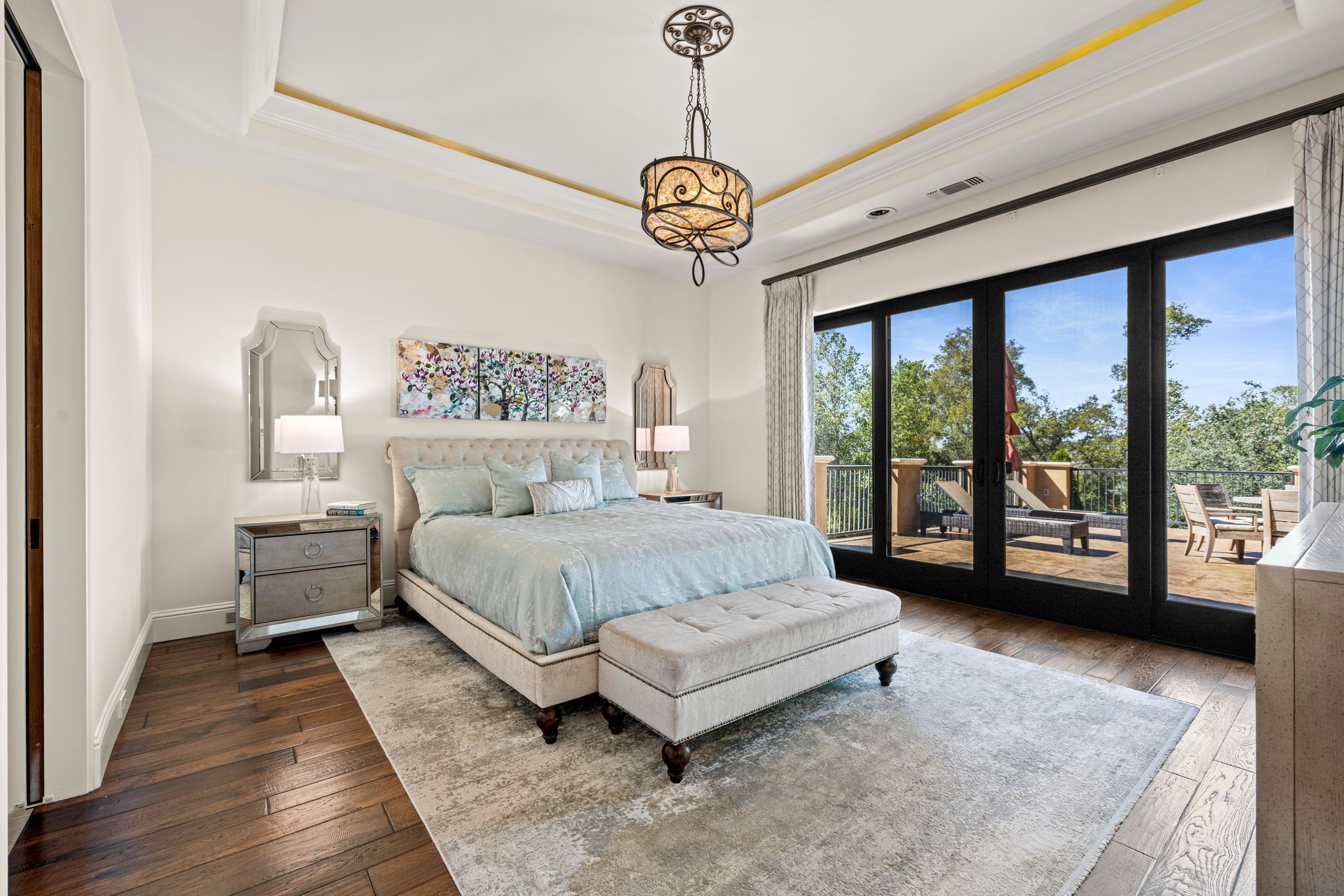 Grand outdoor terrace overlooking pool and private grounds — 5161 Greyson Creek Drive, El Dorado Hills