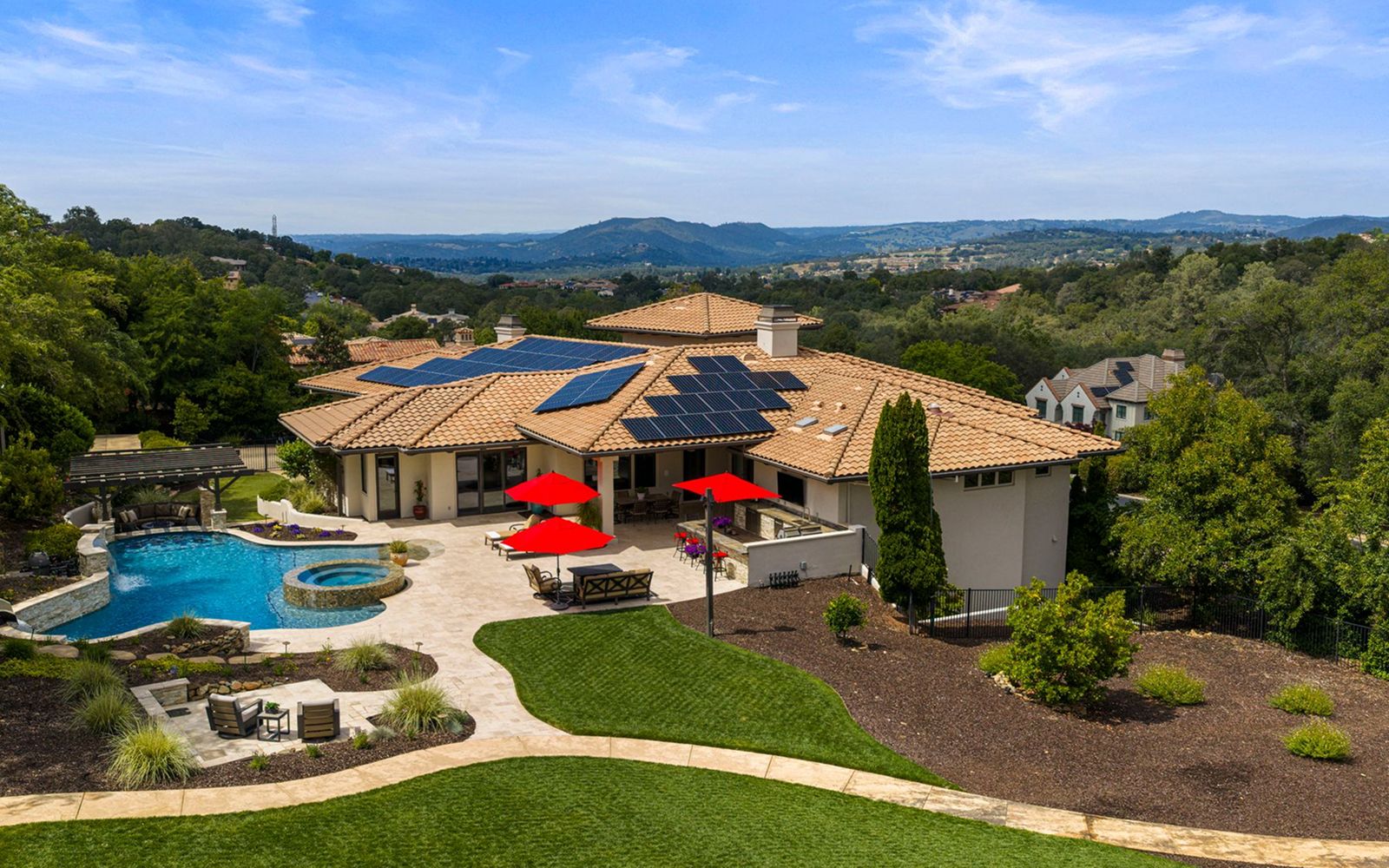 Resort-style pool and outdoor living at 4355 Gresham Drive, Vista del Prato
