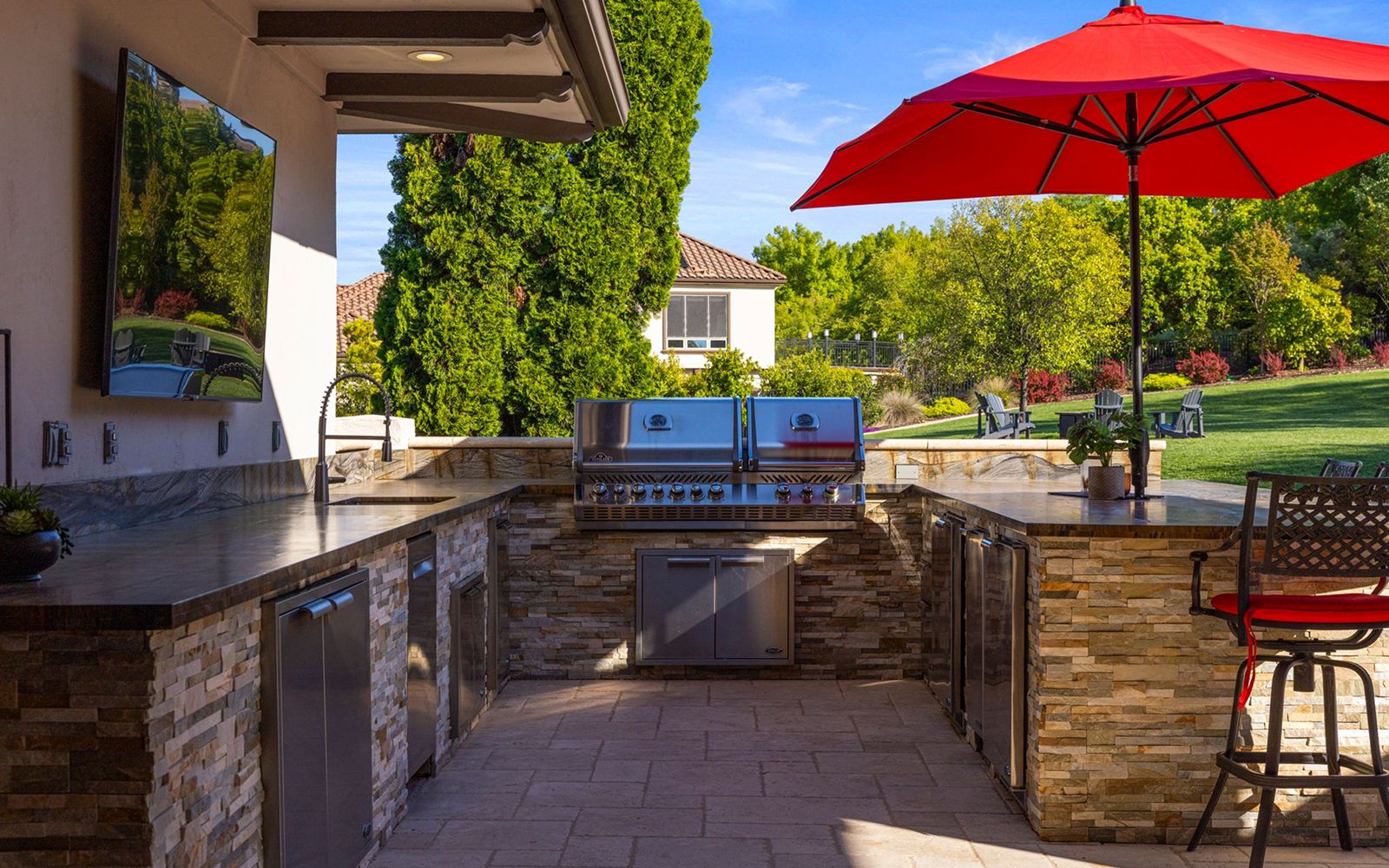 Bocce court and sport court grounds at 4355 Gresham Drive