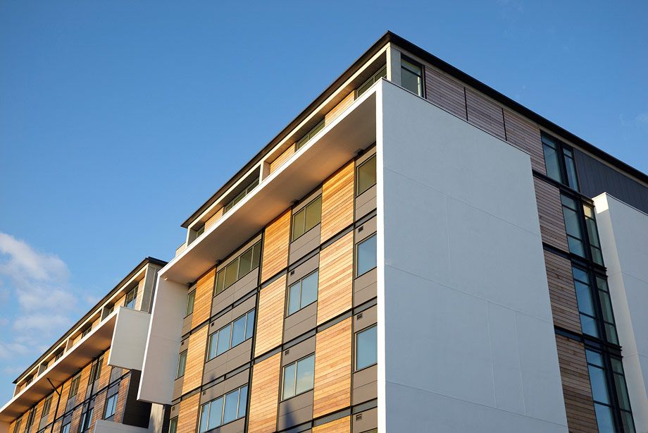 apartment building with sky