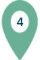 Map pin icon with number 6 indicating a location or point on a map.
