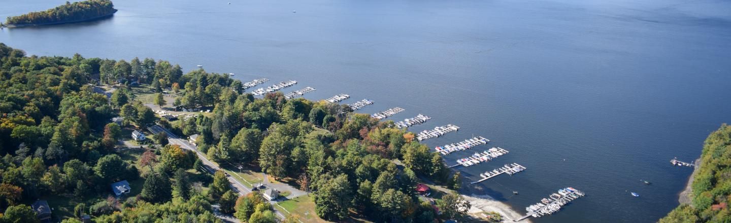 Lake Wallenpaupack aerial in fall