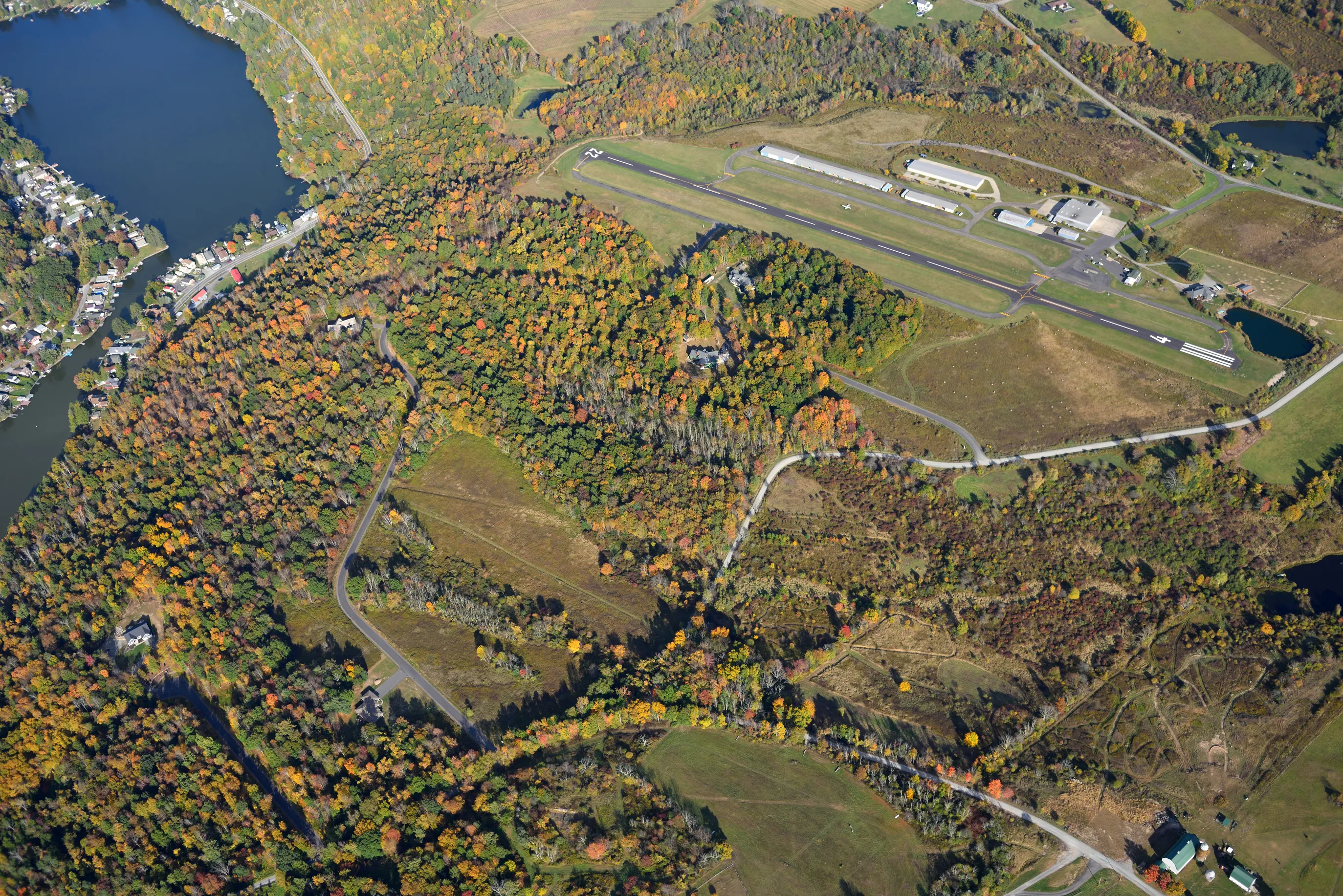 Aerial view facing south