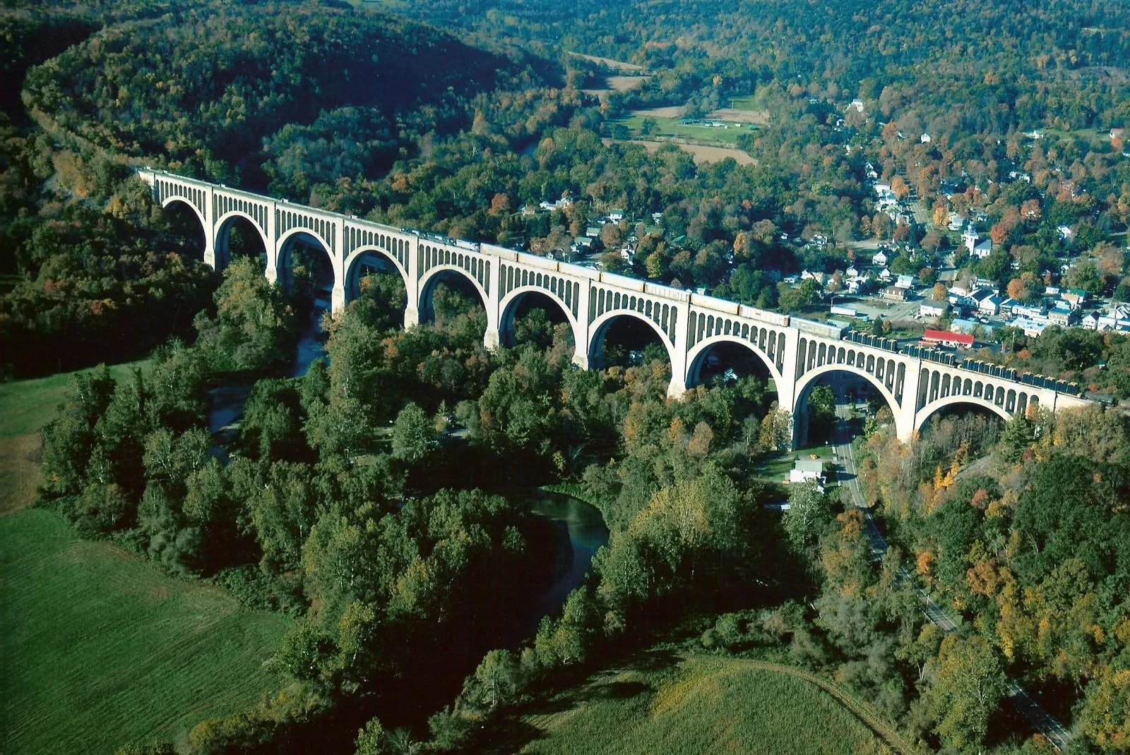Aerial view facing west