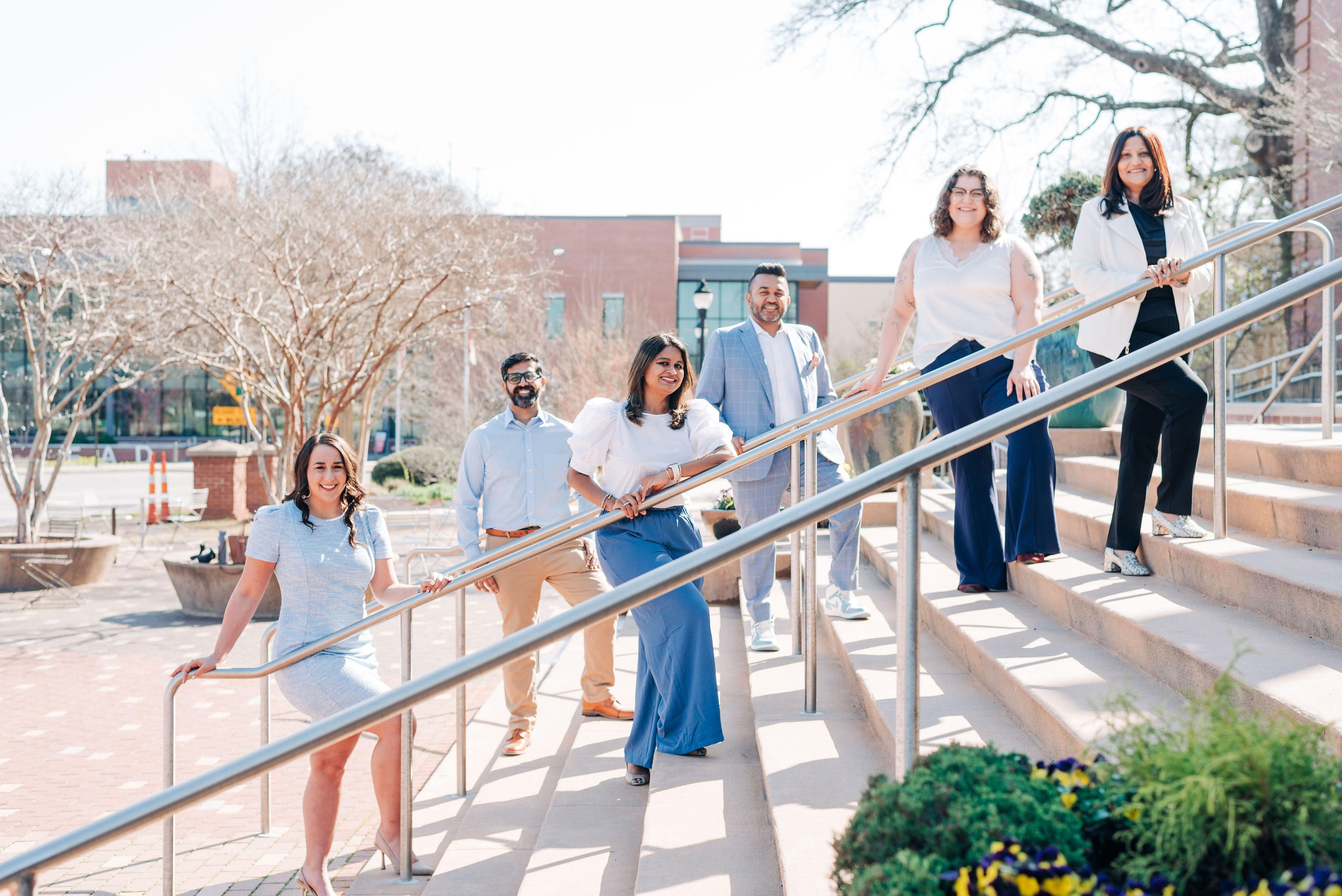 team photo in industrial office