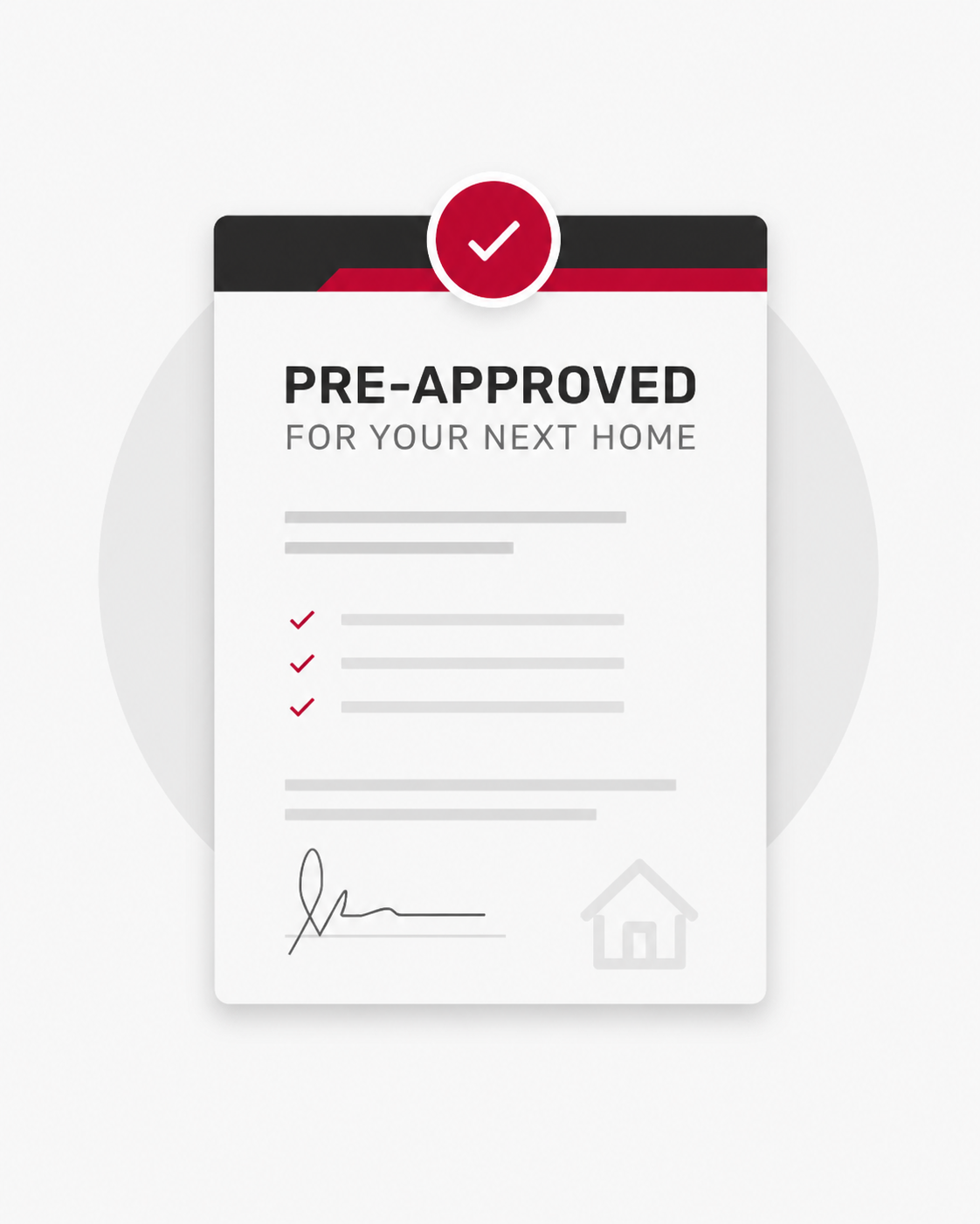 Loan pre-approval letter showing a loan amount of $455,000, monthly payment of $3,500, 30-year repayment term, with signature and approved stamp.