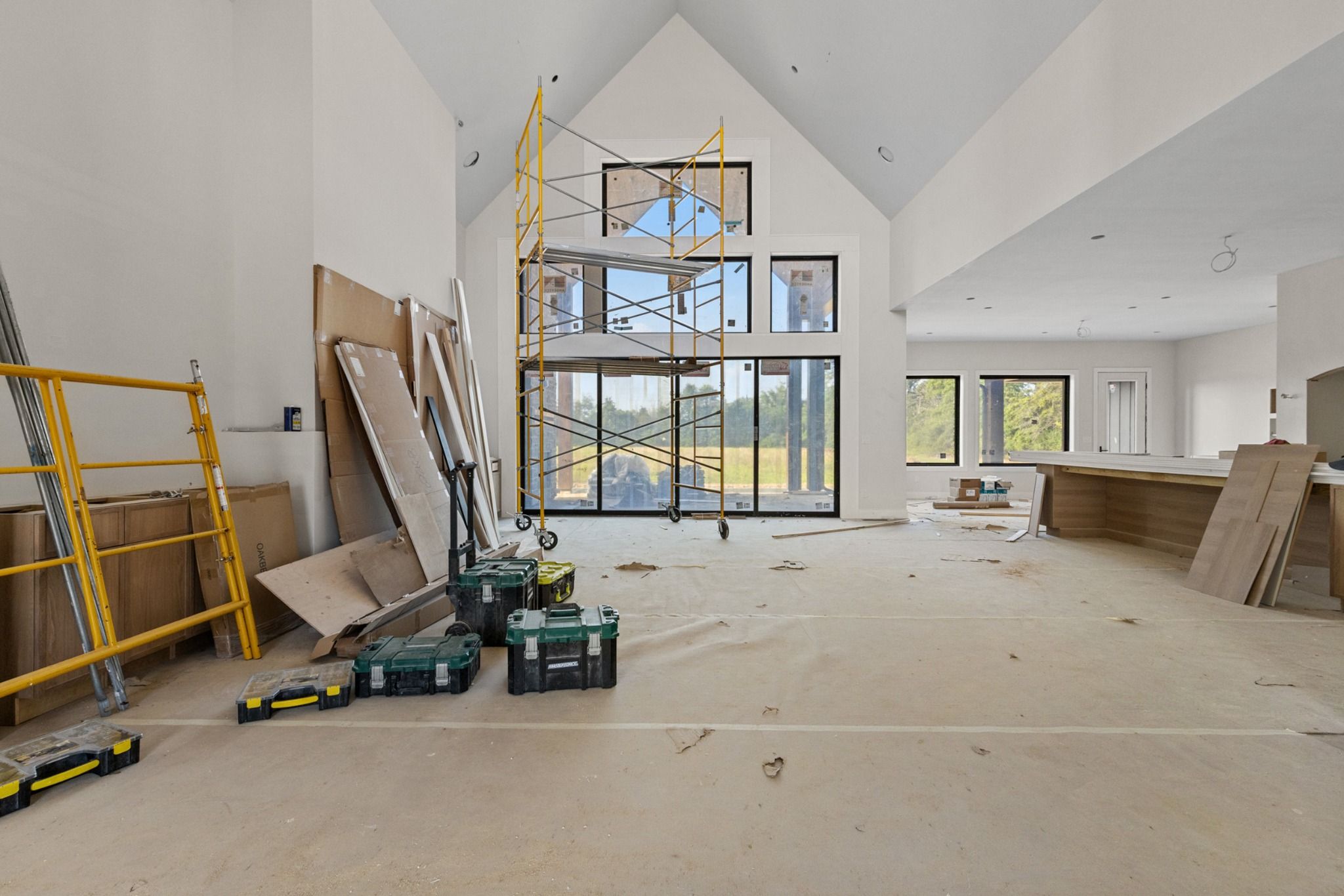 Lower level recreation space under construction