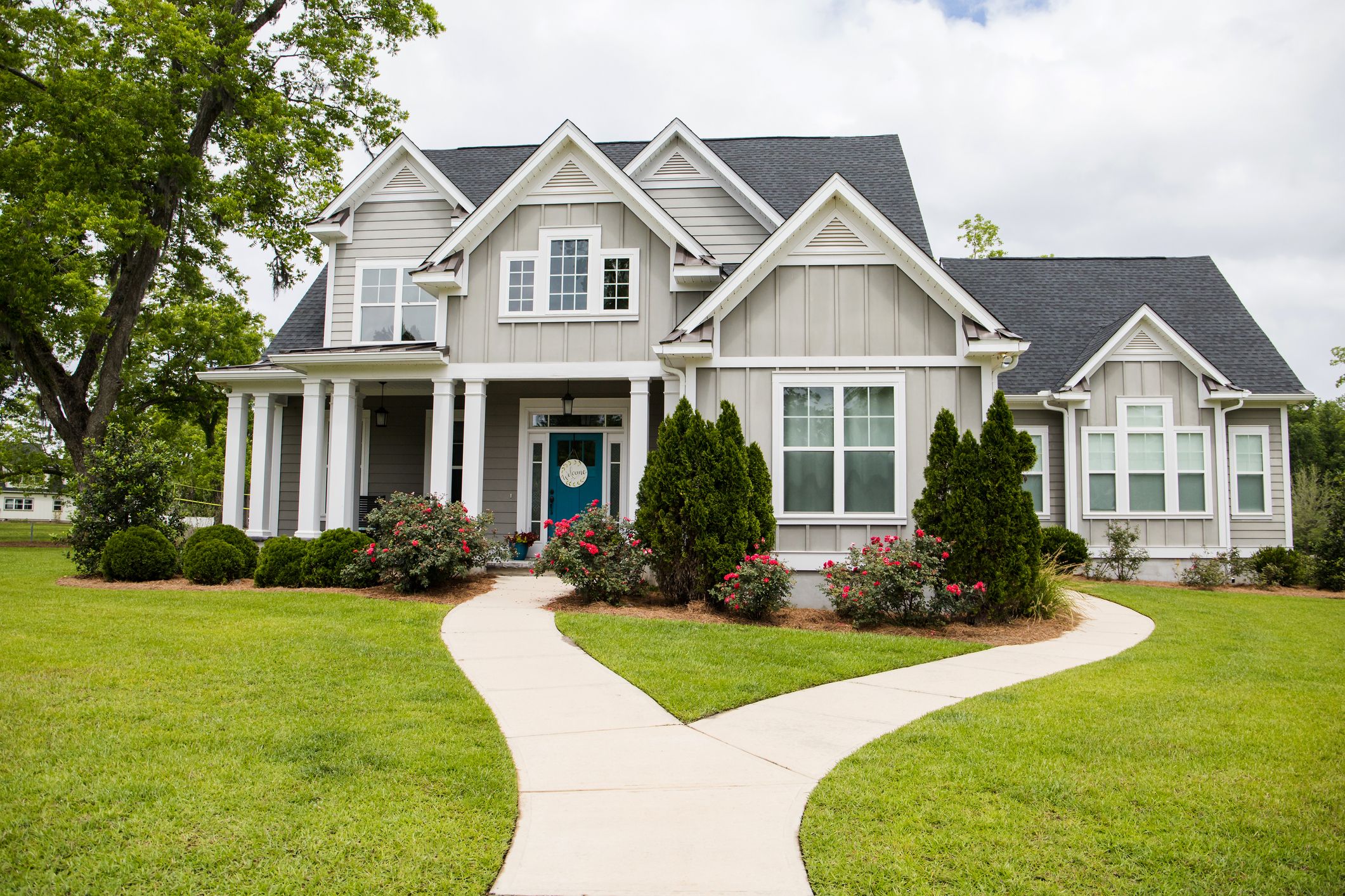 Family views home