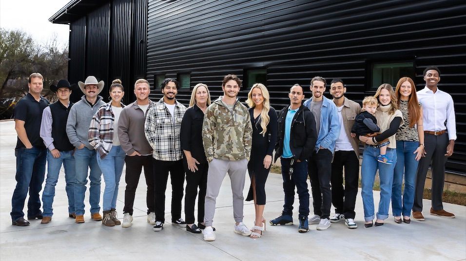 team photo in industrial office