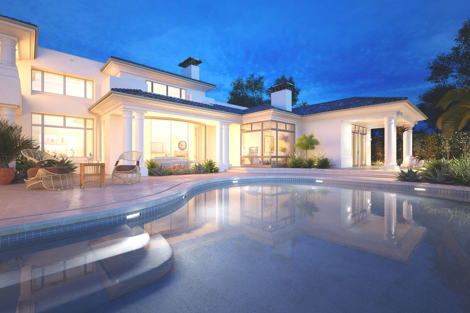 Family views home