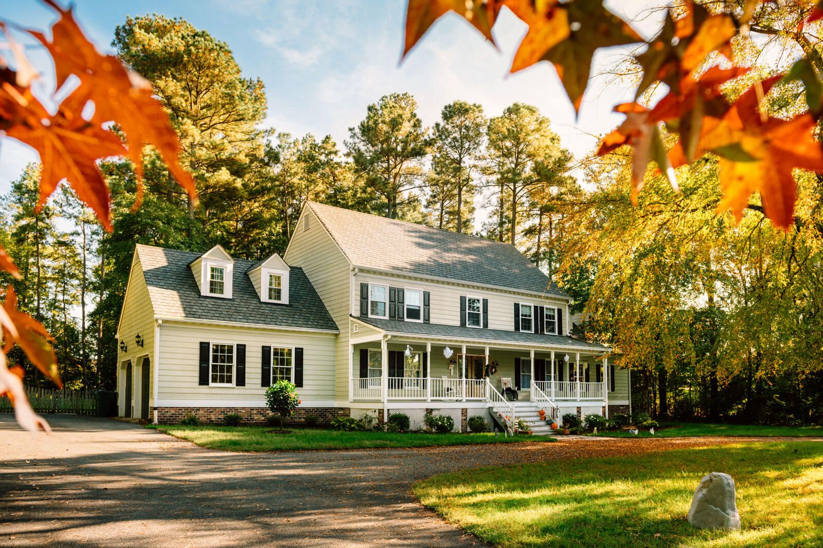 white colonial home
