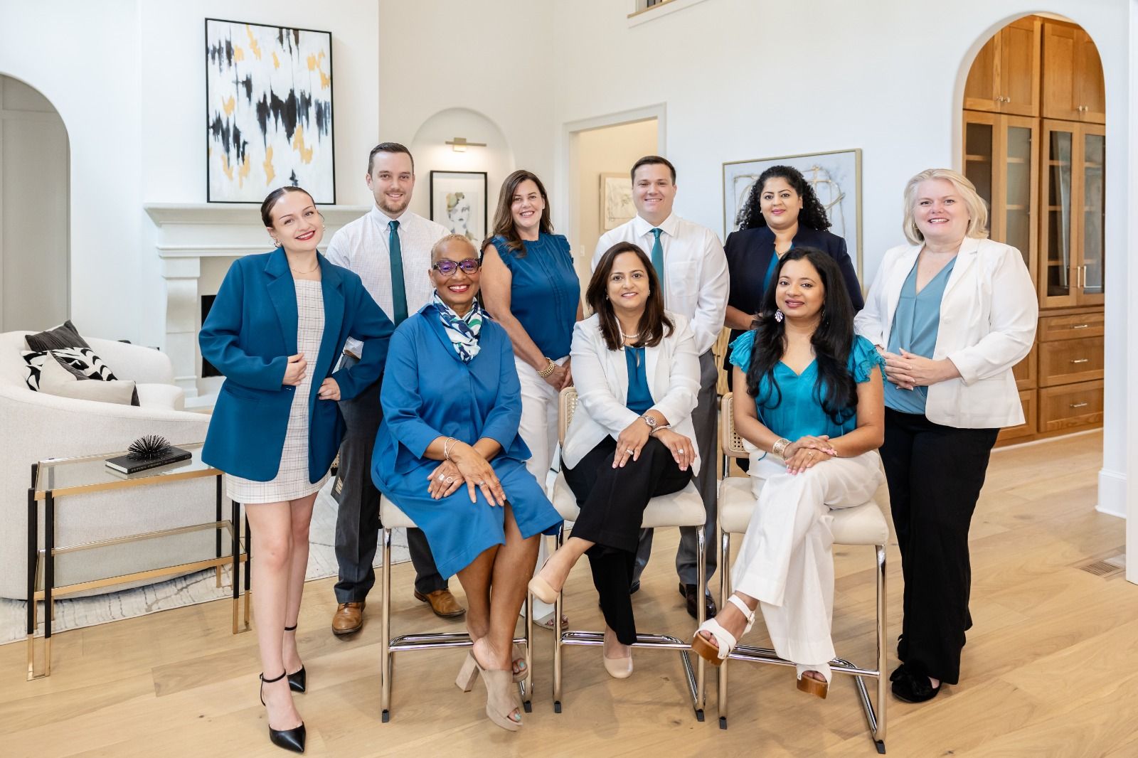 team photo in industrial office