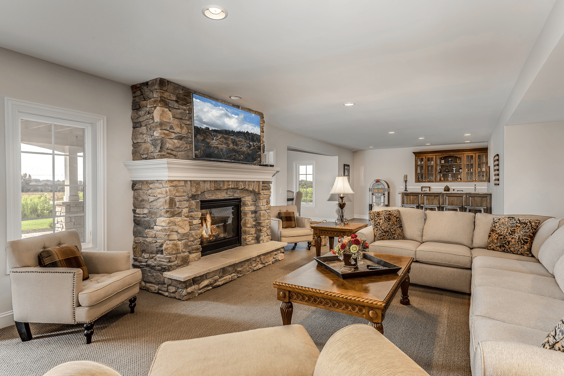 Family views home