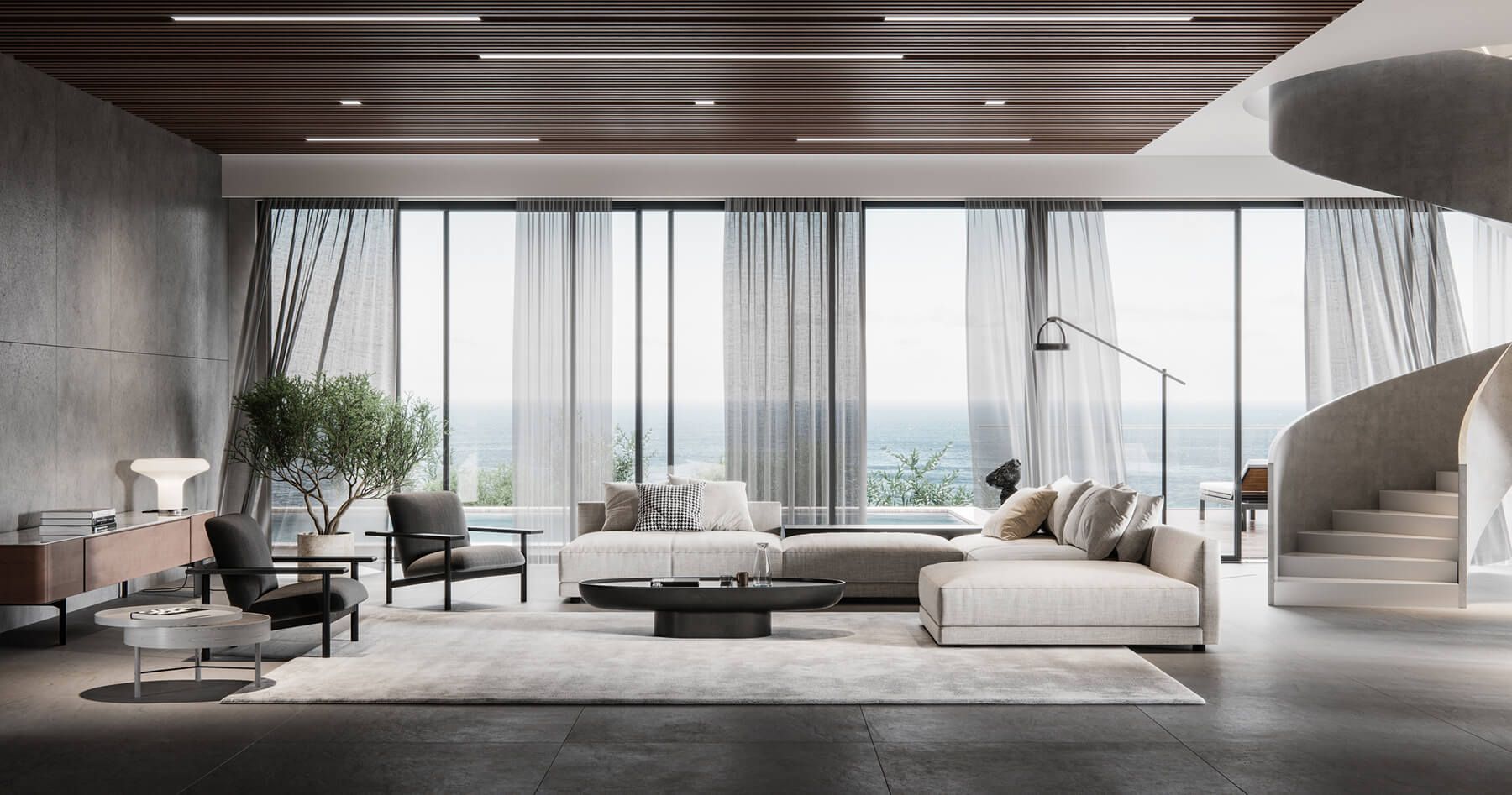 Family views home