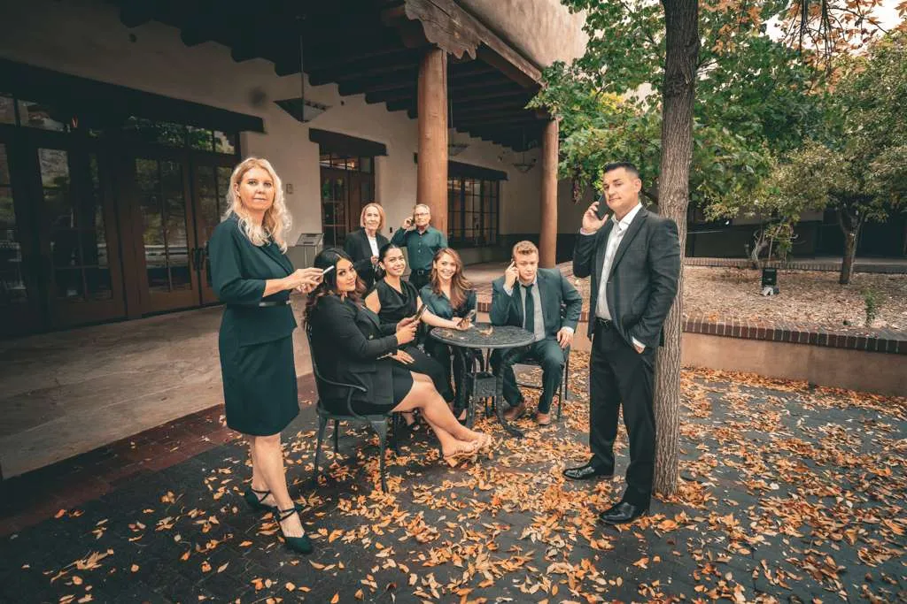 team photo in industrial office