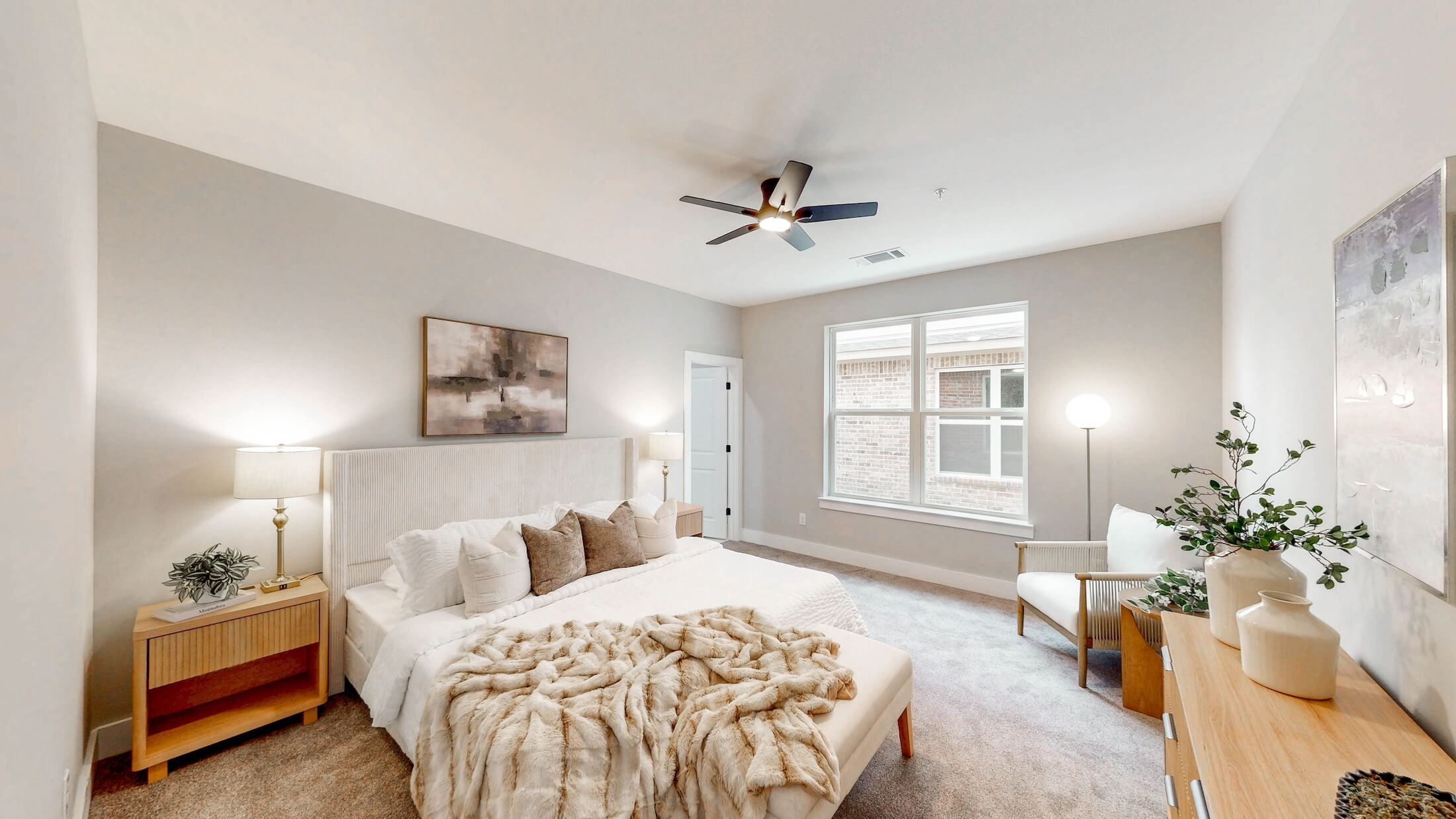bright interior of living room in house