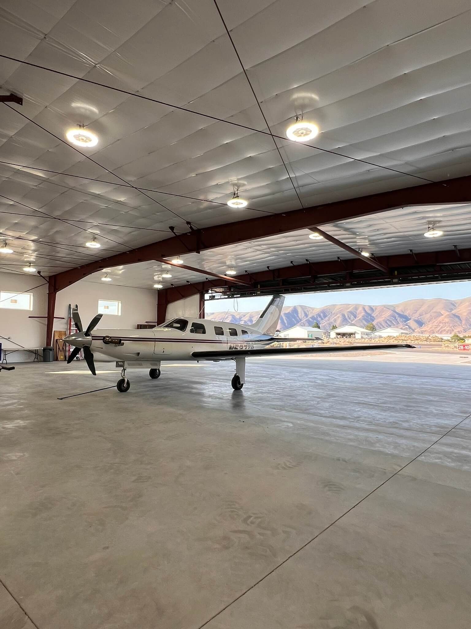 plane in hangar