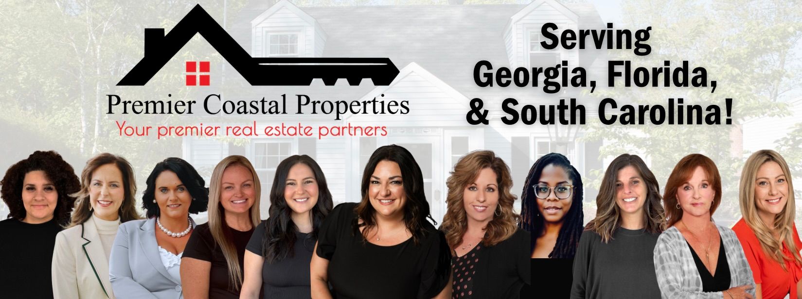 Real estate team of women promoting Premier Coastal Properties serving Georgia, Florida, and South Carolina