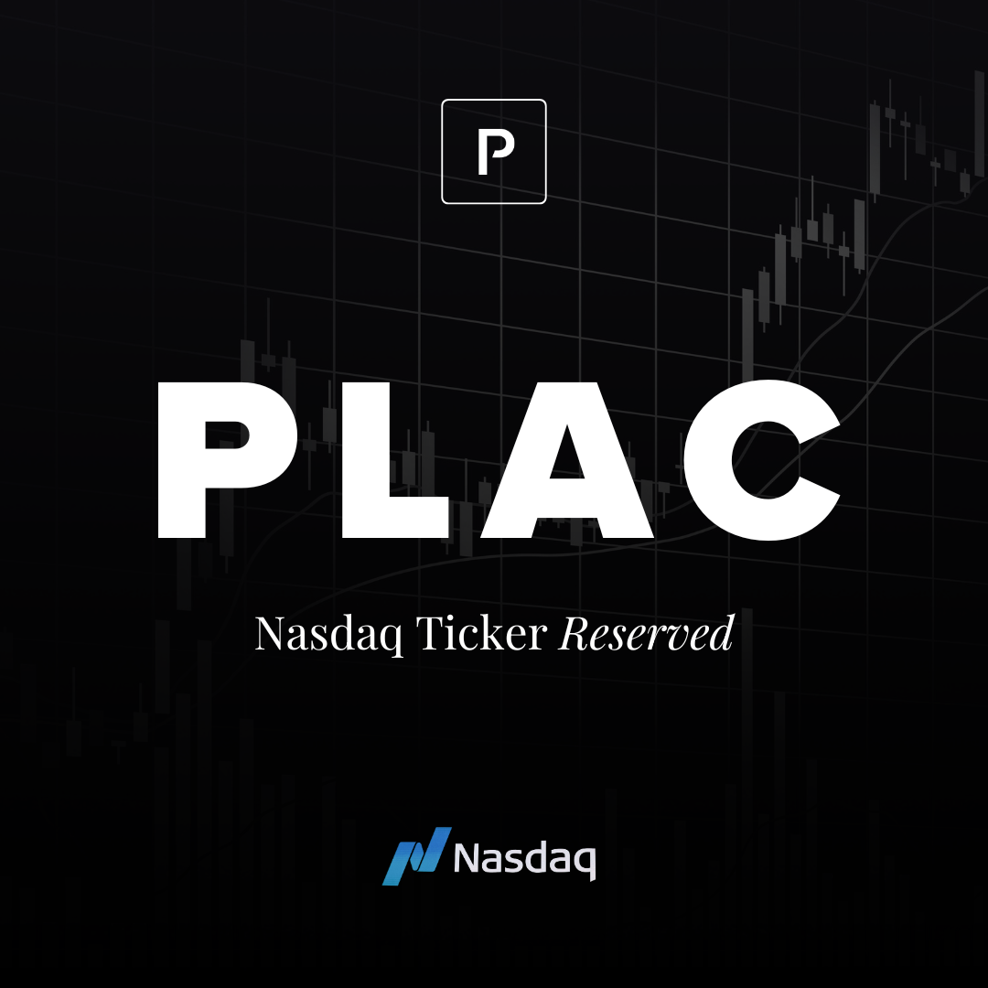 Plac Nasdaq ticker reserved stock market trading sign with Nasdaq logo and financial chart in the background