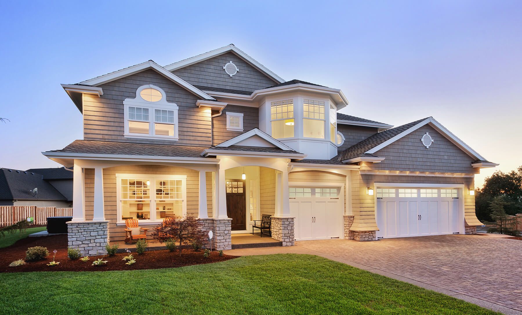 Family views home