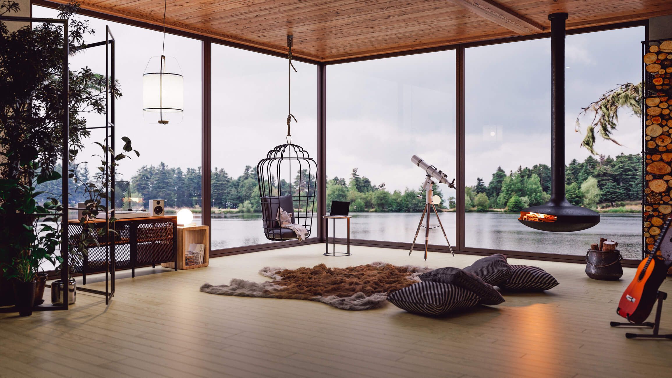 Family views home
