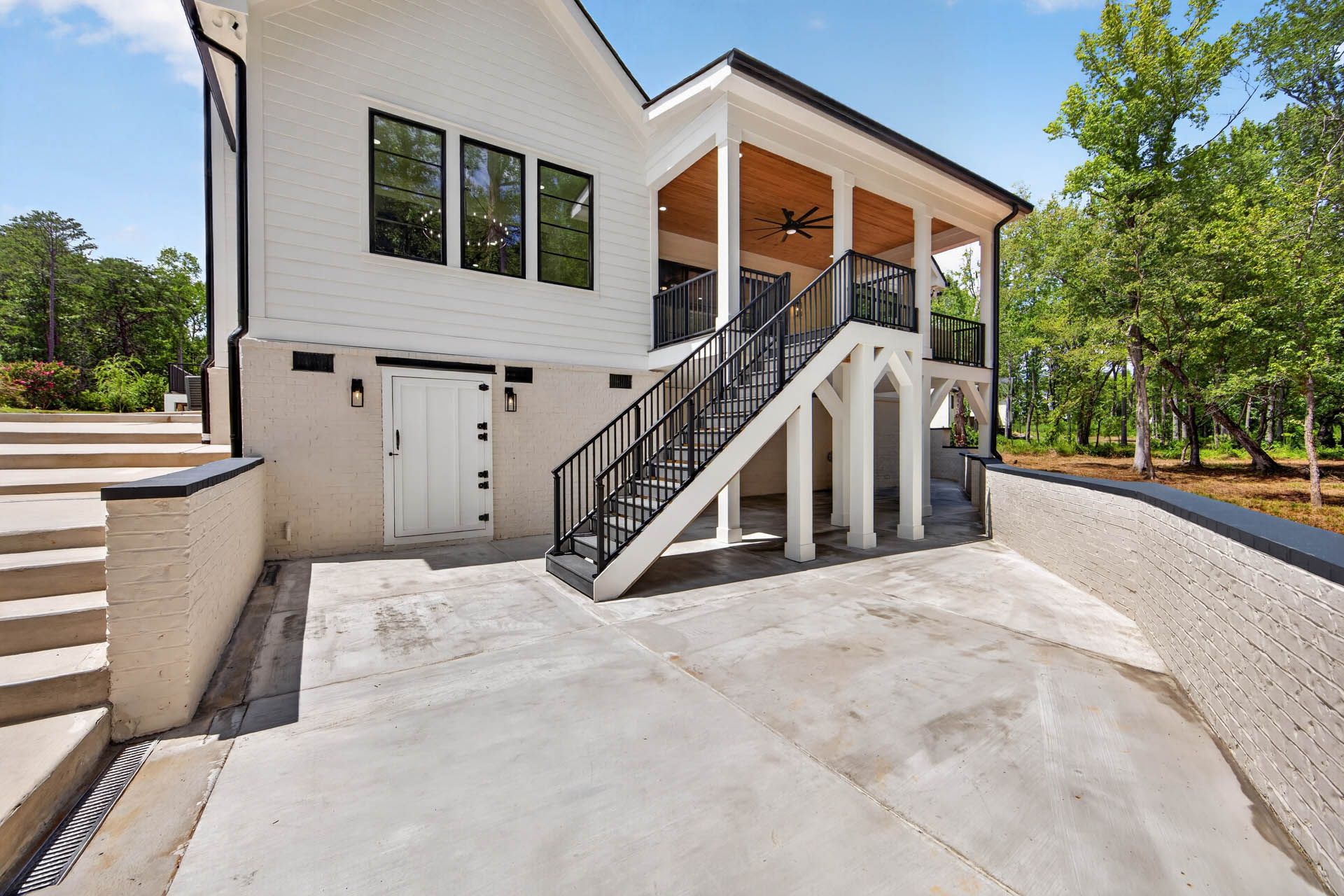 Upper and lower decks off the rear of the home