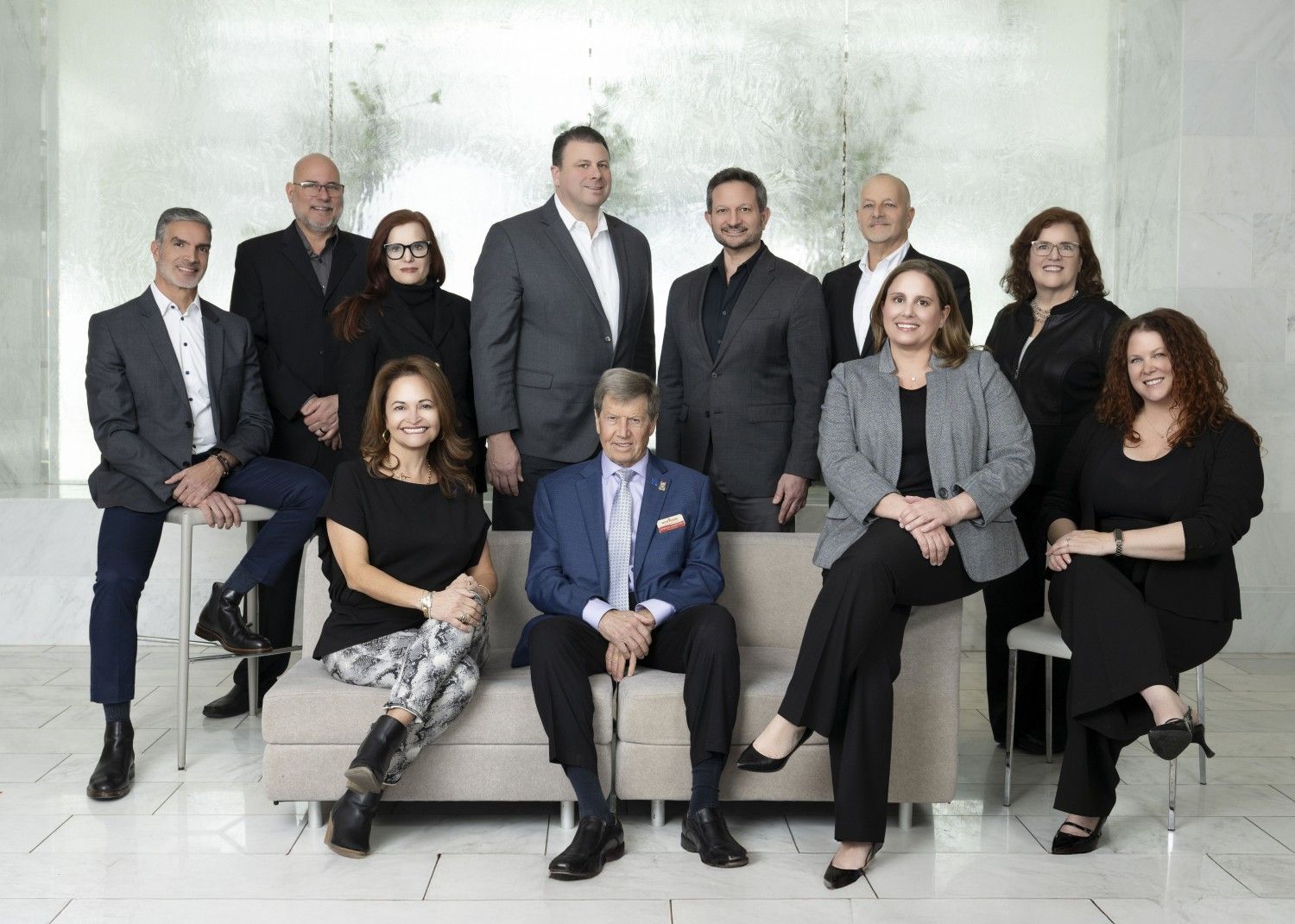 team photo in industrial office