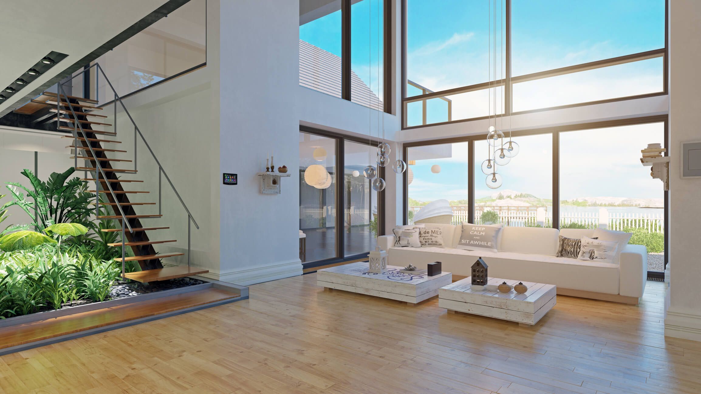 Family views home