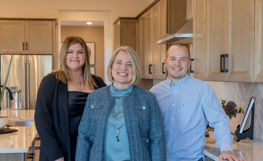 team photo in industrial office