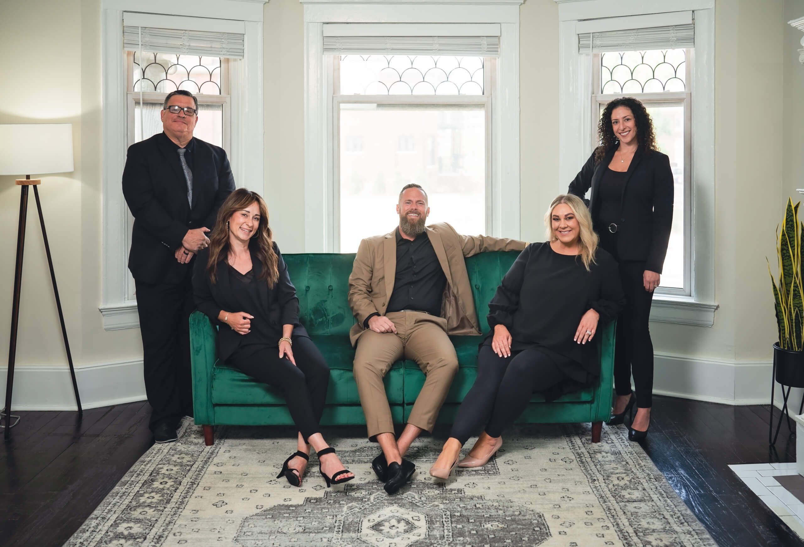 team photo in industrial office