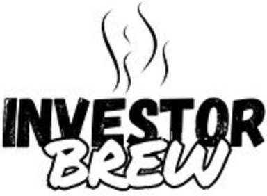 Investor Brew logo featuring steaming coffee cups with bold text