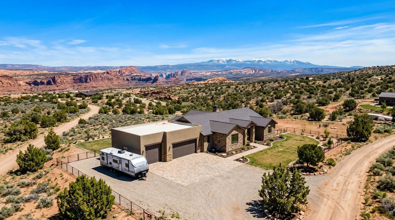 Spacious Southern Utah acreage with room for multiple vehicles and recreational equipment