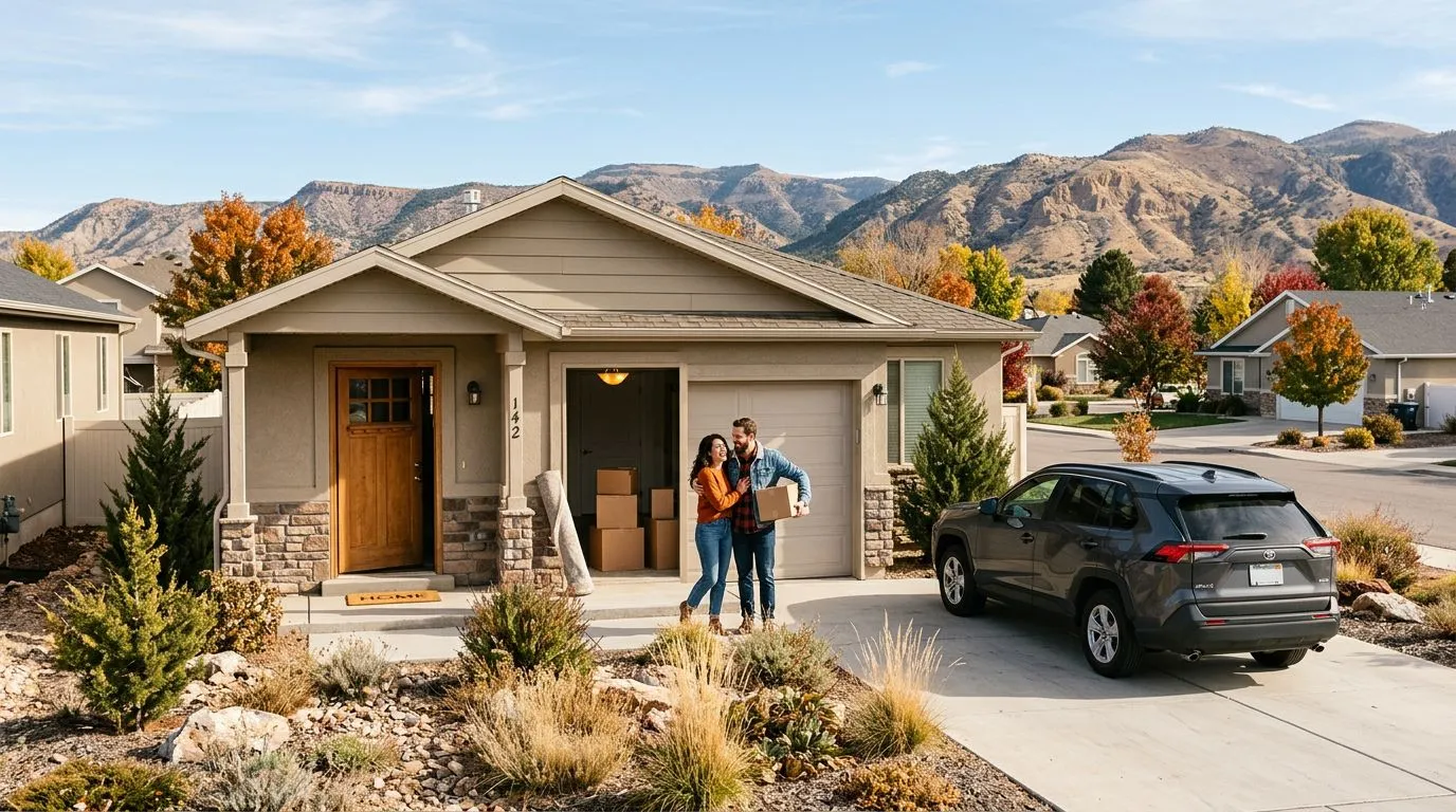 Snow-covered mountain lodge in Southern Utah representing the completion of a Cedar City relocation