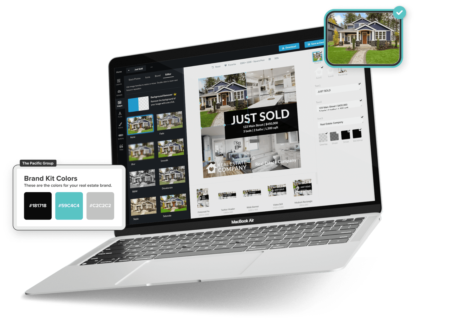 A laptop showing house listings