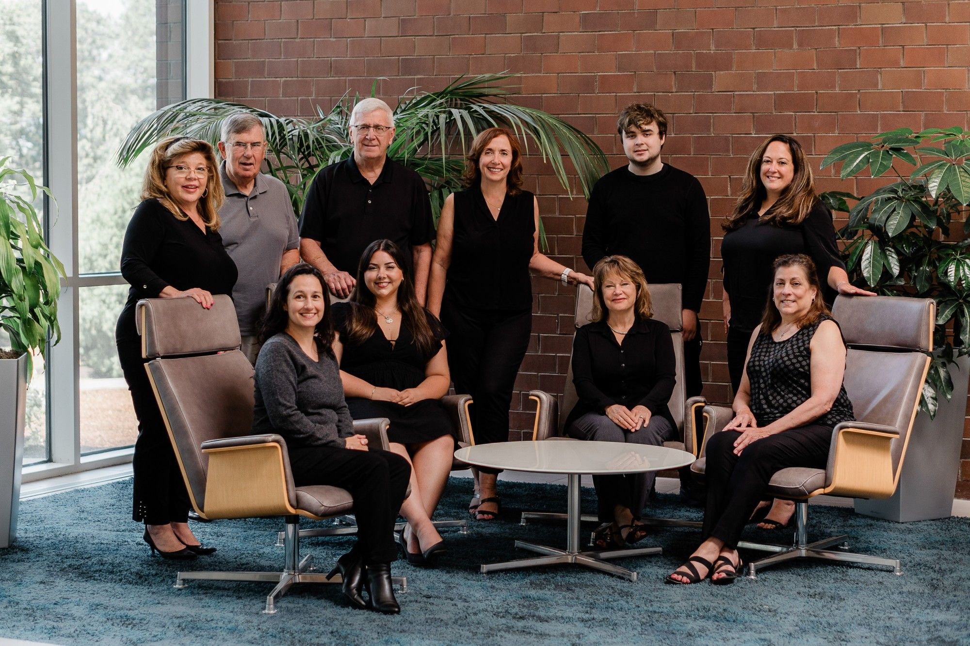 team photo in industrial office