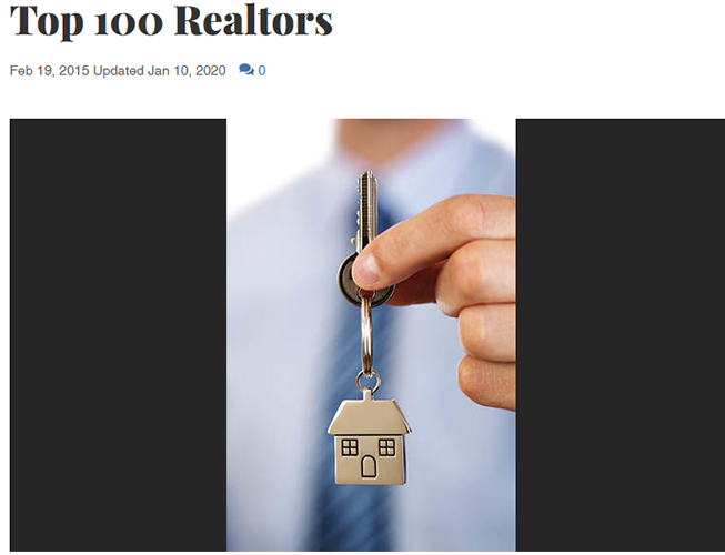 Accent Realtors is on the Top 100 Agent list
