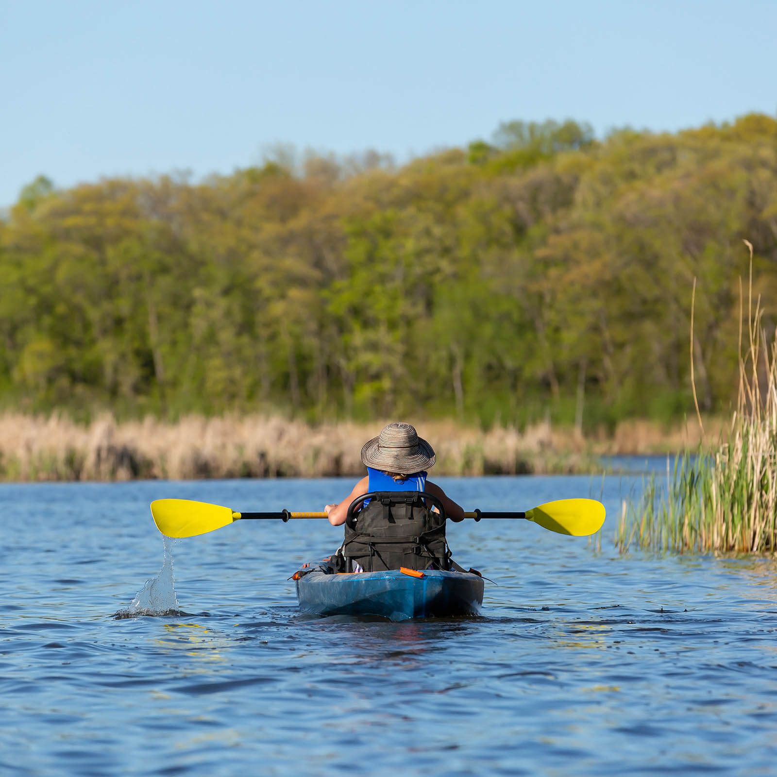 kayaker on lake