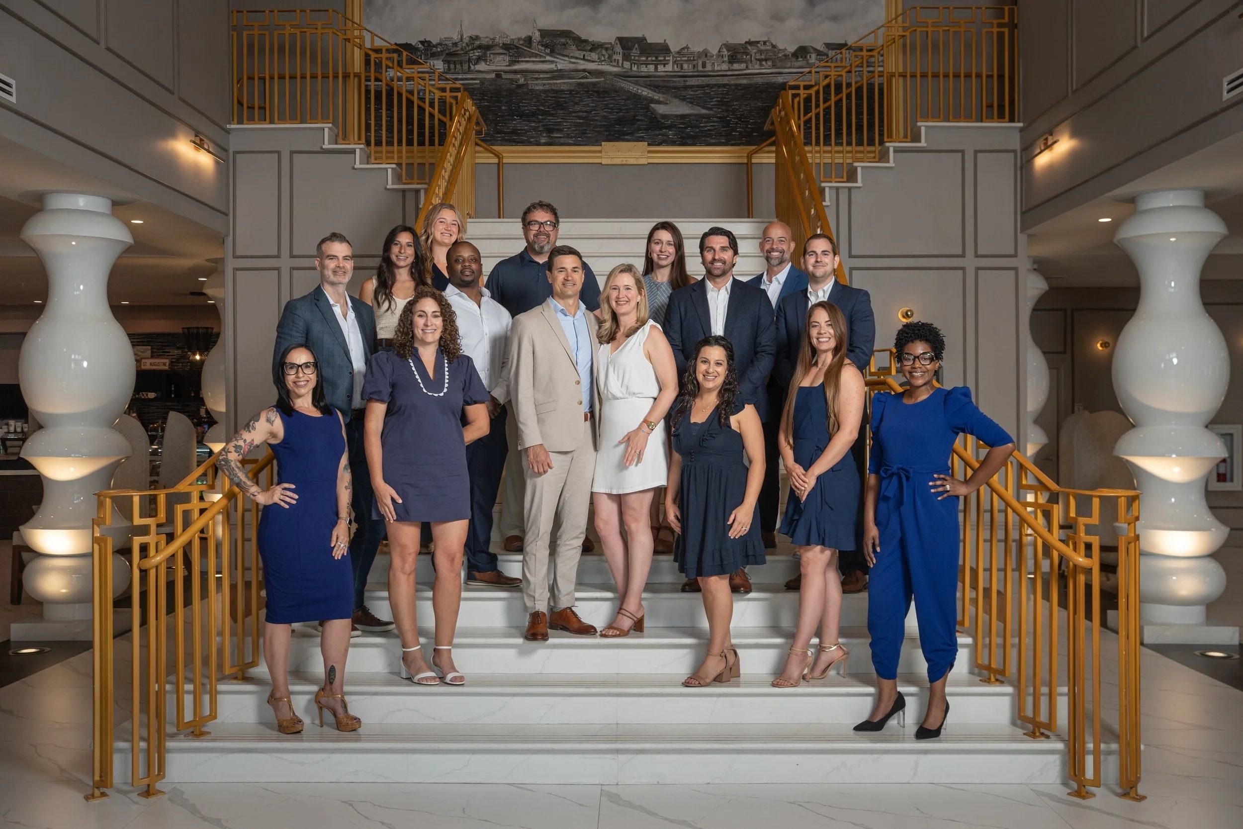 team photo in industrial office