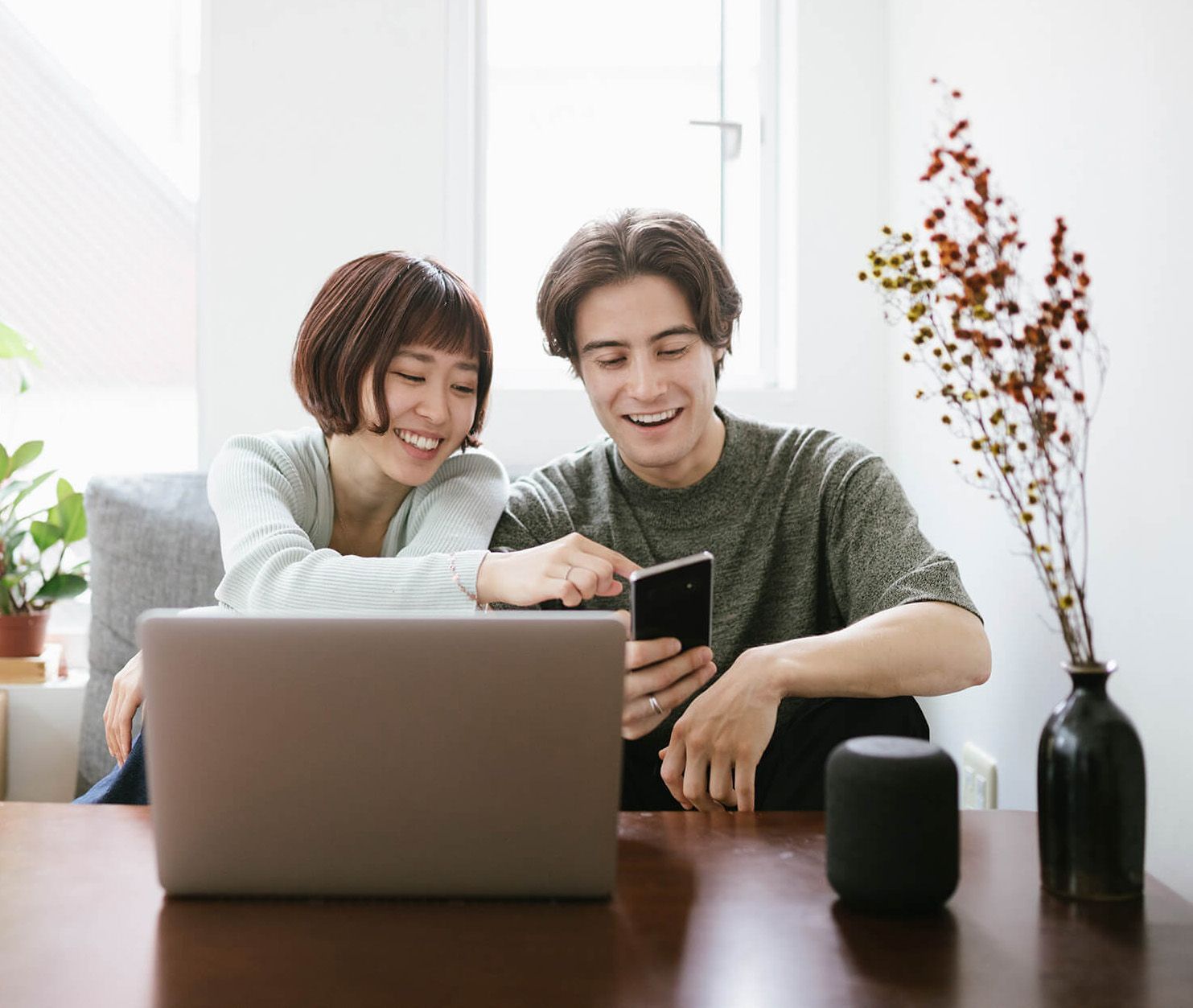 couple looking at laptop