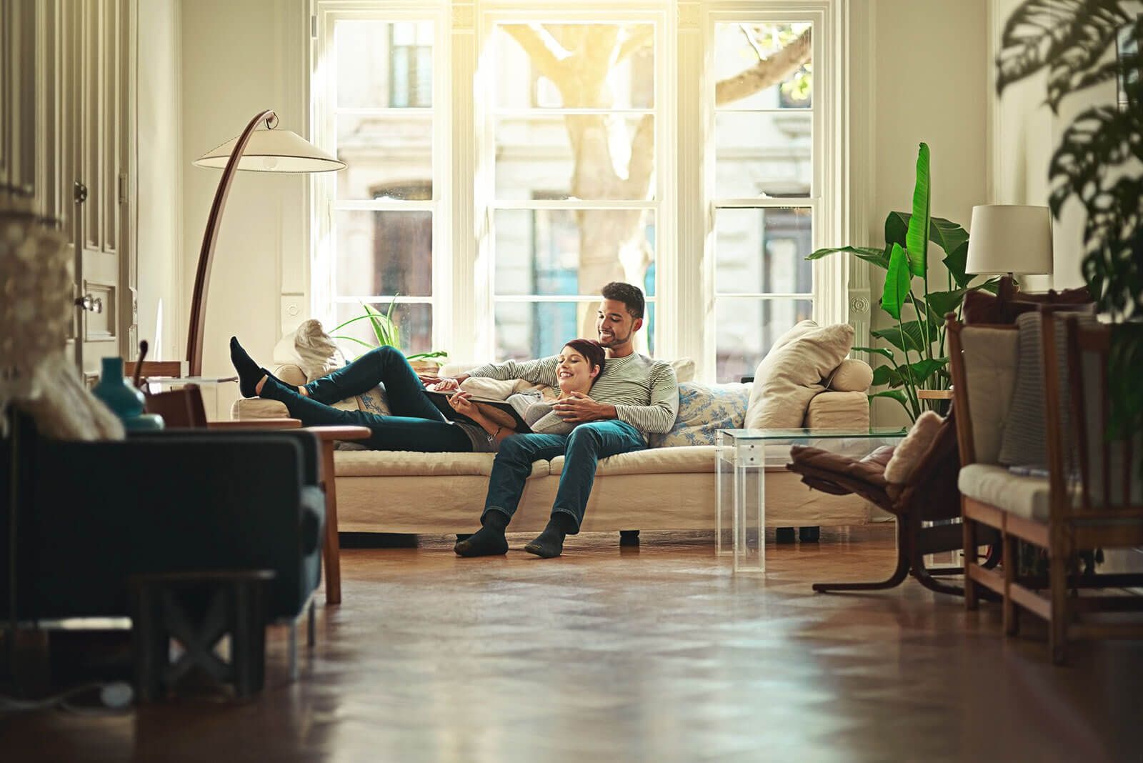 Agent house tour with couple